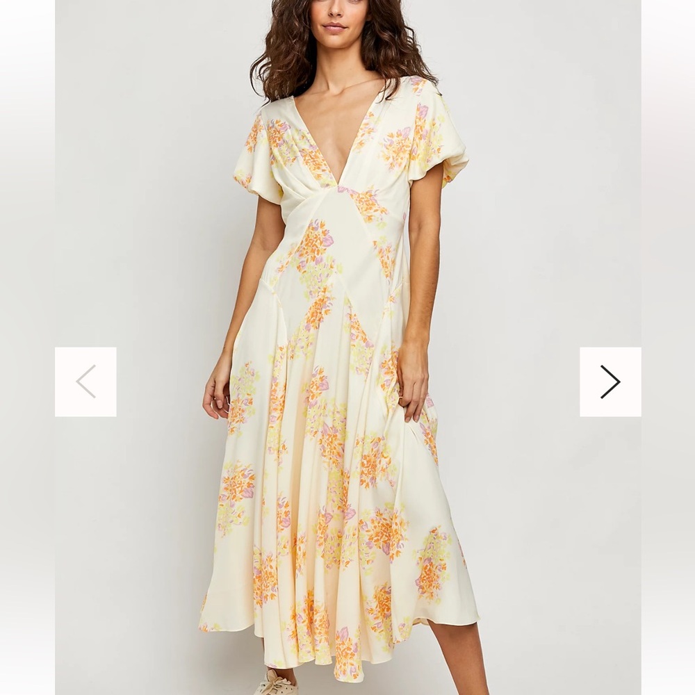 Free People Laura Printed Midi Dress - Size small
